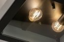 Foto 73762-8: Vierkante plafondlamp in het zwart met rookglas