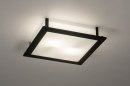 Plafondlamp 73763: industrieel, modern, glas, wit opaalglas #1