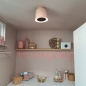 Foto 73808-5 sfeerfoto: Roze plafondlamp van metaal