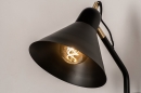 Foto 73811-5 detailfoto: Moderne, zwarte wandlamp voorzien met messingkleurige details, geschikt voor led.