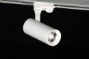 Foto 73873-2 anders: Losse led railspot met instelbare gradenbundel, in mat witte kleur geschikt voor universele spanningsrail / drie fasen rail! 