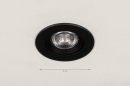 Foto 73881-11: Moderner, schwarzer Einbaustrahler mit dimmbarem LED und höherer Schutzart (IP44).