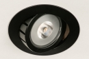 Foto 73895-19: Grote led inbouwspot in het zwart, kantelbaar en waterdicht (IP54)