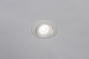 Foto 73901-1: Brandvertragende inbouwspot met geïntegreerde led verlichting, rond en wit