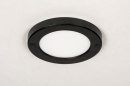Foto 73932-2: Platte led plafondspot in zwarte kleur van slechts 1,8 cm dik maar met een volwaardig vermogen.