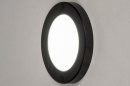 Foto 73932-5: Platte led plafondspot in zwarte kleur van slechts 1,8 cm dik maar met een volwaardig vermogen.