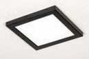 Foto 73936-5: Quadratische LED-Deckenleuchte mit schwarzem Rand und LED-Beleuchtung