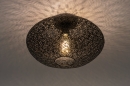 Plafondlamp 73941: modern, eigentijds klassiek, metaal, zwart #1