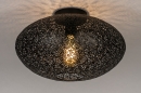 Plafondlamp 73941: modern, eigentijds klassiek, metaal, zwart #2