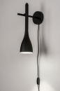 Foto 73962-11 schuinaanzicht: Artistiek model wandlamp in een mat zwarte kleur, geschikt voor vervangbaar led, GU10.