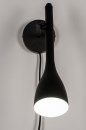 Foto 73962-4 vooraanzicht: Artistiek model wandlamp in een mat zwarte kleur, geschikt voor vervangbaar led, GU10.