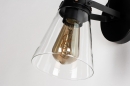 Foto 73974-7: Hippe, mat zwarte wandlamp voorzien van helder glas, geschikt voor led.