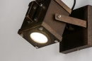 Foto 73979-5: Stoere en unieke wandlamp/plafondlamp in roest uitvoering, geschikt voor vervangbaar led.
