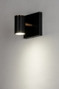 Foto 73981-1: Moderne, mooi afgewerkte, zwarte plafondspot / wandspot met messingkleurig detail,geschikt voor vervangbaar led.