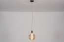 Foto 73982-4: Pendellamp met nikkel en beige strijkijzersnoer