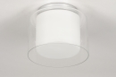 Plafondlamp 73987: modern, retro, glas, wit opaalglas #2