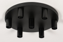 Plafondlamp 74010: industrieel, modern, metaal, zwart #1