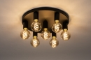 Plafondlamp 74010: industrieel, modern, metaal, zwart #2