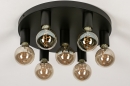 Plafondlamp 74010: industrieel, modern, metaal, zwart #4