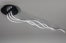 Plafondlamp 74028: modern, kunststof, metaal, zwart #1