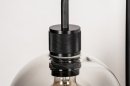 Foto 74041-8: Schwarze Wandleuchte mit Rauchglas mit Kabel und Stecker