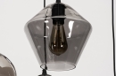 Foto 74042-12 detailfoto: Zwarte hanglamp met glazen bollen in verschillende vormen van Rookglas
