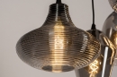 Foto 74042-9 detailfoto: Zwarte hanglamp met glazen bollen in verschillende vormen van Rookglas