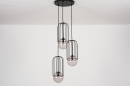 Foto 74045-5: Mooie hanglamp met 3 bollen aan ronde plafondplaat