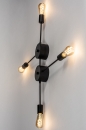 Foto 74048-10: Moderne, zwarte fittinglamp als plafondlamp of wandlamp, geschikt voor vier led lichtbronnen.