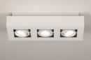 Plafondlamp 74137: design, modern, metaal, wit #1
