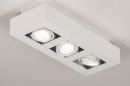 Plafondlamp 74137: design, modern, metaal, wit #3
