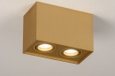 Foto 74142-2: Strakke, moderne plafondlamp, voorzien van twee spots in matte, messingkleurige uitvoering voor een zeer aantrekkelijke prijs. 