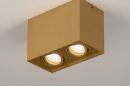 Foto 74142-3: Strakke, moderne plafondlamp, voorzien van twee spots in matte, messingkleurige uitvoering voor een zeer aantrekkelijke prijs. 