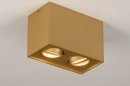 Foto 74142-4: Strakke, moderne plafondlamp, voorzien van twee spots in matte, messingkleurige uitvoering voor een zeer aantrekkelijke prijs. 