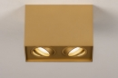 Foto 74142-5: Strakke, moderne plafondlamp, voorzien van twee spots in matte, messingkleurige uitvoering voor een zeer aantrekkelijke prijs. 