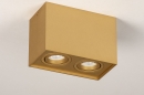 Foto 74142-6: Strakke, moderne plafondlamp, voorzien van twee spots in matte, messingkleurige uitvoering voor een zeer aantrekkelijke prijs. 