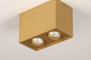 Foto 74142-7: Strakke, moderne plafondlamp, voorzien van twee spots in matte, messingkleurige uitvoering voor een zeer aantrekkelijke prijs. 