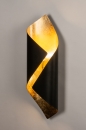 Foto 74146-5: Große, geschwungene Wandleuchte in Schwarz und Gold, geeignet für LED-Beleuchtung.