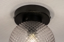Foto 74156-6: Plafondlamp met bol van glas in vintage stijl