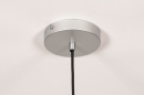 Foto 74164-11: Ronde hanglamp met organische vorm als een bloem in het zilver