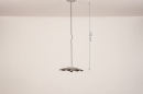 Foto 74164-16: Ronde hanglamp met organische vorm als een bloem in het zilver