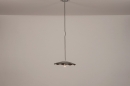 Foto 74164-17: Ronde hanglamp met organische vorm als een bloem in het zilver