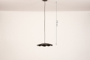Foto 74165-16: Zwarte hanglamp met organische vorm als een bloem 