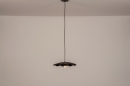 Foto 74165-17: Zwarte hanglamp met organische vorm als een bloem 