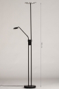 Foto 74216-1 maatindicatie: Moderne led uplighter en draaibare leeslamp in het zwart met dimbare led verlichting