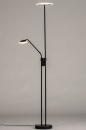 Foto 74216-2 anders: Moderne led uplighter en draaibare leeslamp in het zwart met dimbare led verlichting
