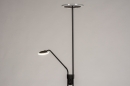 Foto 74216-3 anders: Moderne led uplighter en draaibare leeslamp in het zwart met dimbare led verlichting