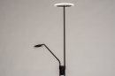 Foto 74216-4 anders: Moderne led uplighter en draaibare leeslamp in het zwart met dimbare led verlichting