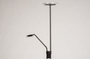 Foto 74216-6 anders: Moderne led uplighter en draaibare leeslamp in het zwart met dimbare led verlichting