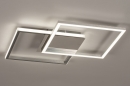 Plafondlamp 74230: design, modern, aluminium, geschuurd aluminium #3